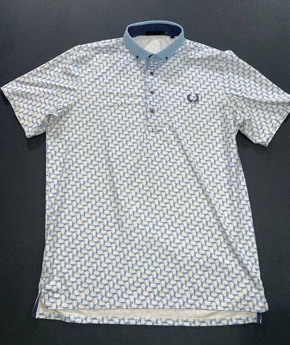 Greyson Shadow Wolf Golf Polo collar Y2K t-Shirt Large A009382